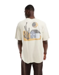 Pull&bear Desert Printed T-shirt In Beige For Men 10 Pull&bear Desert Printed T-shirt In Beige For Men -Pull&Bear Sales 207007448 4