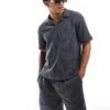 Pull&Bear Knitted Polo Co-ord In Dark Grey For Men -Pull&Bear Sales 207007451 1 darkgrey