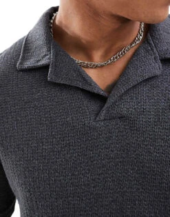 Pull&Bear Knitted Polo Co-ord In Dark Grey For Men 9 Pull&Bear Knitted Polo Co-ord In Dark Grey For Men -Pull&Bear Sales 207007451 3