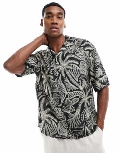 Pull&bear Floral Print Shirt In White For Men 11 Pull&bear Floral Print Shirt In White For Men -Pull&Bear Sales 207007459 1 white 1