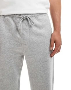 Pull&Bear Heavyweight Wide Leg Joggers In Grey Marl For Men -Pull&Bear Sales 207018029 5