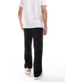 Pull&Bear Heavyweight Wide Leg Joggers In Black For Men -Pull&Bear Sales 207018317 4