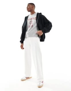 Pull&Bear Heavyweight Wide Leg Joggers In Ecru For Men -Pull&Bear Sales 207018363 1 ecru 1