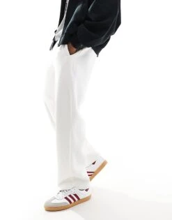 Pull&Bear Heavyweight Wide Leg Joggers In Ecru For Men -Pull&Bear Sales 207018363 4