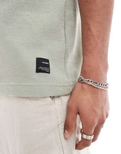 Pull&Bear Ottoman T-shirt In Green For Men -Pull&Bear Sales 207039869 3