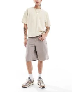 Pull&Bear Knitted T-shirt In Ecru For Men -Pull&Bear Sales 207039920 4