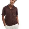 Pull&Bear Knitted Polo In Brown For Men -Pull&Bear Sales 207039974 1 brown