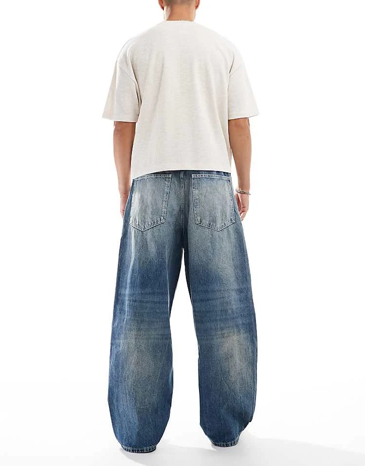 Pull&Bear Super Baggy Fit Jean In Heavy Washed Dark Blue For Men 4 Pull&Bear Super Baggy Fit Jean In Heavy Washed Dark Blue For Men - Image 2