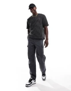 Pull&Bear Double Layered Mesh T-shirt In Black For Men -Pull&Bear Sales 207098699 3