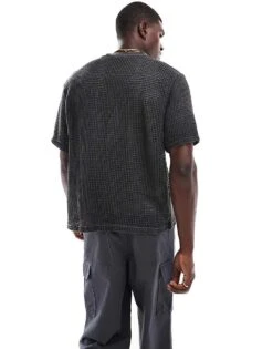 Pull&Bear Double Layered Mesh T-shirt In Black For Men -Pull&Bear Sales 207098699 4