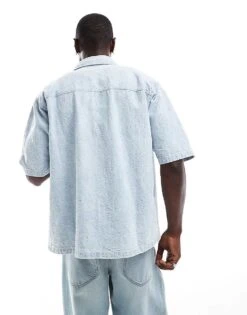 Pull&Bear Jacquard Denim Shirt In Blue For Men 8 Pull&Bear Jacquard Denim Shirt In Blue For Men -Pull&Bear Sales 207137226 2