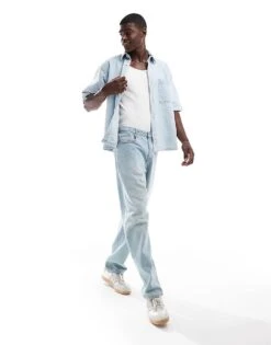 Pull&Bear Jacquard Denim Shirt In Blue For Men 10 Pull&Bear Jacquard Denim Shirt In Blue For Men -Pull&Bear Sales 207137226 4