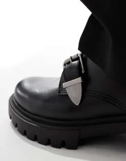 Pull&Bear Buckle Detail Brogue In Black For Men -Pull&Bear Sales 207137234 3