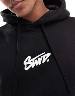 Pull&Bear STWD Hoodie In Black For Men -Pull&Bear Sales 207170796 3