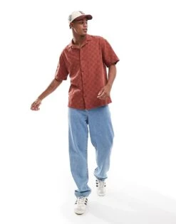 Pull&Bear Checked Detail Shirt In Burgundy For Men -Pull&Bear Sales 207212911 4