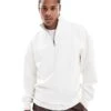Pull&Bear 1/4 Zip Sweatshirt In Off White For Men -Pull&Bear Sales 207212968 1 white