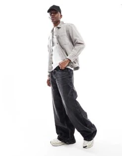 Pull&Bear Denim Acid Washed Overshirt In Grey For Men -Pull&Bear Sales 207212982 3