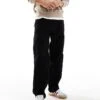 Pull&Bear Straight Leg Cargo In Black For Men -Pull&Bear Sales 207213083 1 black