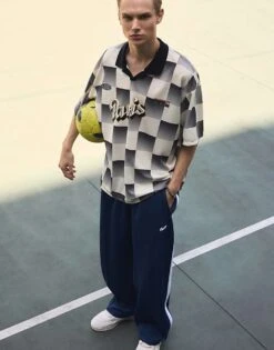 Pull&Bear Paris Checkered Retro Sports T-shirt In Ecru For Men White -Pull&Bear Sales 207215009 4