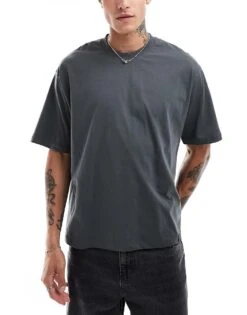 Pull&Bear Boxy T-shirt In Grey For Men -Pull&Bear Sales 207242038 1 grey 1