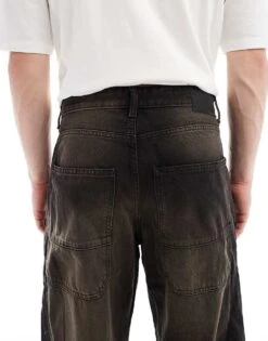 Pull&Bear Skater Fit Jeans In Washed Black For Men Brown -Pull&Bear Sales 207271383 4