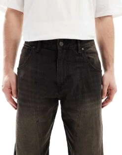 Pull&Bear Skater Fit Jeans In Washed Black For Men Brown -Pull&Bear Sales 207271383 5