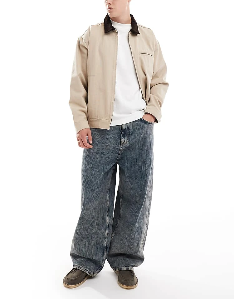 Pull&Bear Superbaggy Washed Jeans In Dark Blue For Men 8 Pull&Bear Superbaggy Washed Jeans In Dark Blue For Men - Image 6