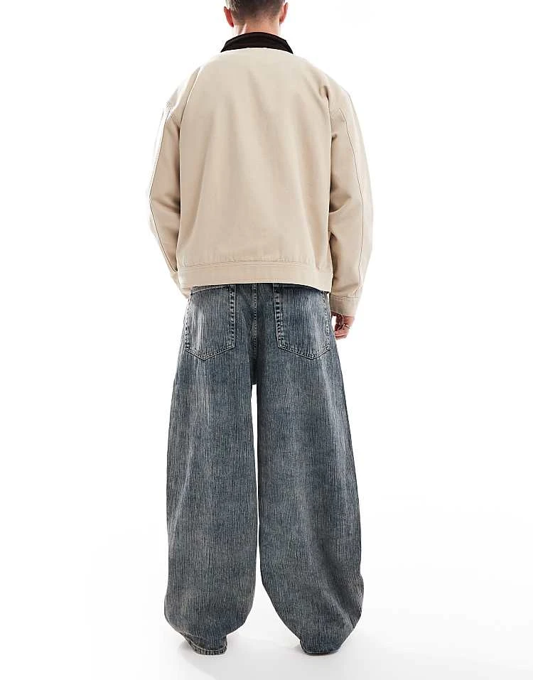 Pull&Bear Superbaggy Washed Jeans In Dark Blue For Men 4 Pull&Bear Superbaggy Washed Jeans In Dark Blue For Men - Image 2