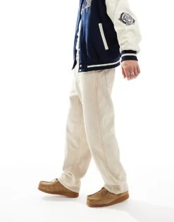 Pull&Bear Straight Fit Carpenter Jean In Ecru For Men Neutral -Pull&Bear Sales 207289863 2