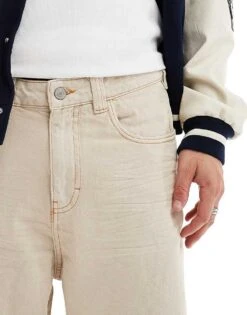 Pull&Bear Straight Fit Carpenter Jean In Ecru For Men Neutral -Pull&Bear Sales 207289863 5