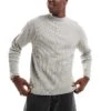 Pull&Bear Ribbed Knitted Jumper In Light Blue For Men