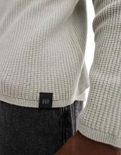 Pull&Bear Ribbed Knitted Jumper In Light Blue For Men -Pull&Bear Sales 207308674 3
