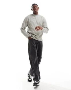 Pull&Bear Ribbed Knitted Jumper In Light Blue For Men -Pull&Bear Sales 207308674 4