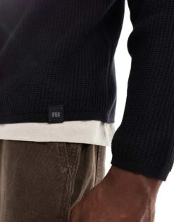 Pull&Bear Ribbed Knitted Jumper In Black For Men -Pull&Bear Sales 207308694 3