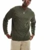 Pull&Bear Ribbed Knitted Jumper In Khaki For Men 2 Pull&Bear Ribbed Knitted Jumper In Khaki For Men -Pull&Bear Sales 207308701 1 khaki
