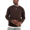 Pull&Bear Ribbed Acid Washed Jumper In Brown For Men -Pull&Bear Sales 207308708 1 brown