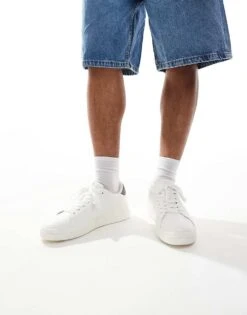 Pull&Bear Lace Up Trainer With Back Tab In White For Men 13 Pull&Bear Lace Up Trainer With Back Tab In White For Men -Pull&Bear Sales 207313592 1 white 1