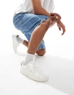 Pull&Bear Lace Up Trainer With Back Tab In White For Men 10 Pull&Bear Lace Up Trainer With Back Tab In White For Men -Pull&Bear Sales 207313592 3