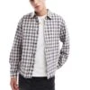 Pull&Bear Washed Checked Shirt In Grey For Men -Pull&Bear Sales 207347170 1 grey