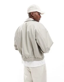 Pull&Bear Cotton Cropped Jacket In Sand For Men -Pull&Bear Sales 207347195 3