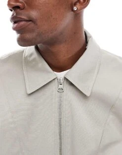 Pull&Bear Cotton Cropped Jacket In Sand For Men -Pull&Bear Sales 207347195 4