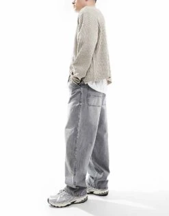 Pull&Bear Skater Fit Jean In Grey For Men -Pull&Bear Sales 207347257 3