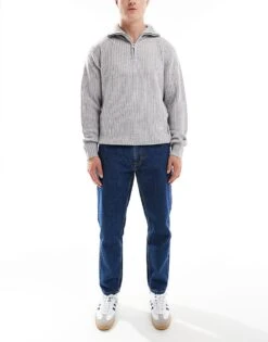 Pull&Bear Standard Fit Rinse Wash Jean In Dark Blue For Men -Pull&Bear Sales 207384488 1 blue 1