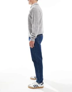 Pull&Bear Standard Fit Rinse Wash Jean In Dark Blue For Men -Pull&Bear Sales 207384488 3