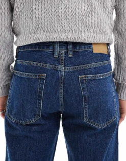 Pull&Bear Standard Fit Rinse Wash Jean In Dark Blue For Men -Pull&Bear Sales 207384488 4