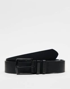 Pull&Bear Faux Leather Belt In Black For Men