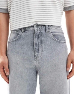 Pull&Bear Baggy Loose Fit Jeans In Grey For Men -Pull&Bear Sales 207384520 4