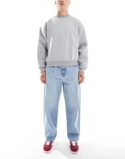 Pull&Bear Baggy Loose Fit Jean In Light Blue For Men