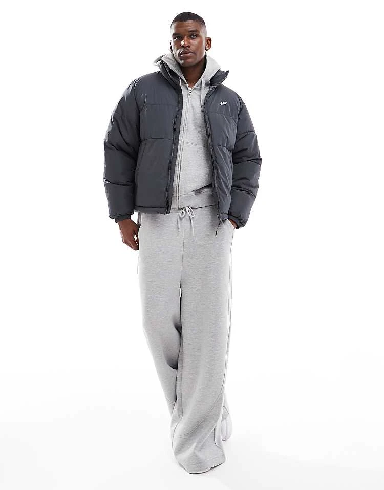 Pull&Bear Padded Puffer Jacket In Grey For Men 3 Pull&Bear Padded Puffer Jacket In Grey For Men