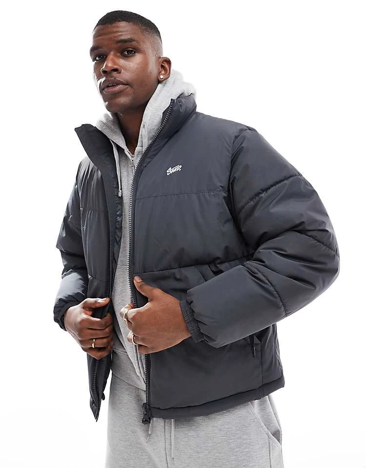 Pull&Bear Padded Puffer Jacket In Grey For Men 4 Pull&Bear Padded Puffer Jacket In Grey For Men - Image 2